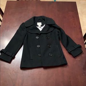 Girls Cherokee 7/8 black Pea Coat EUC